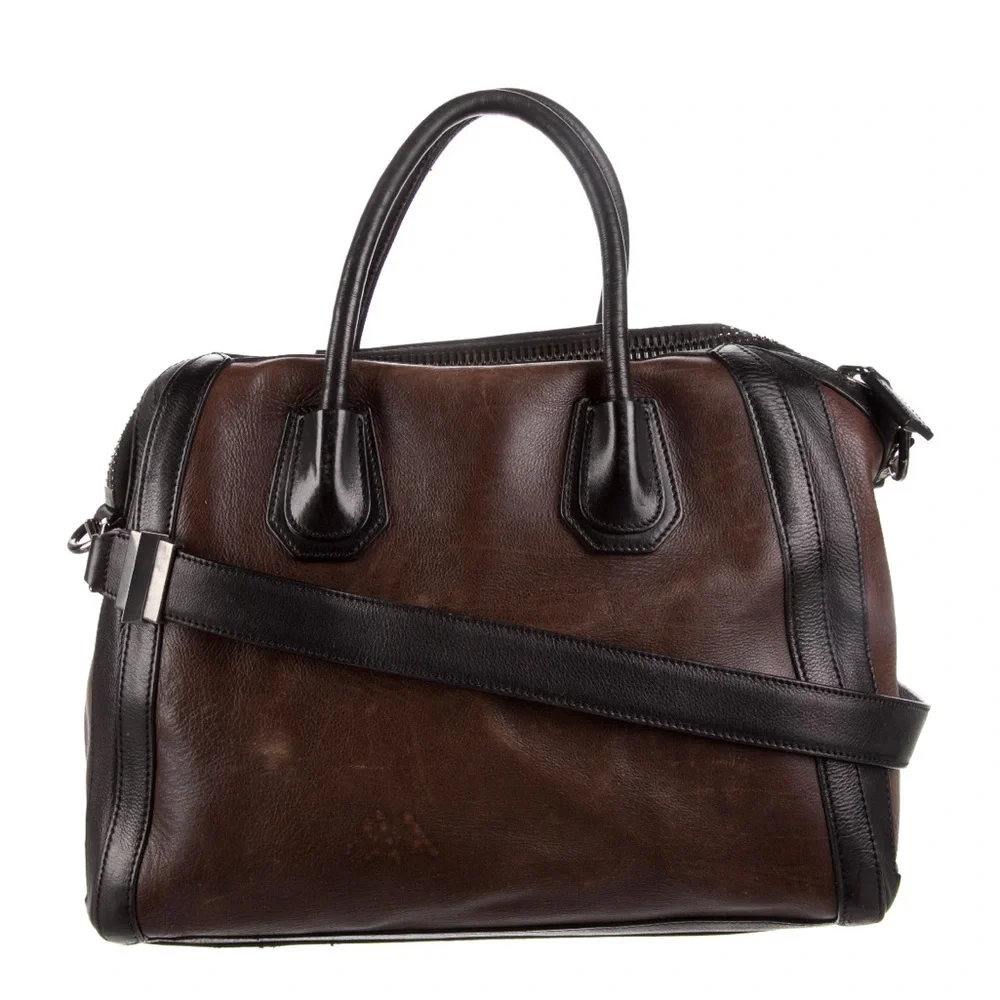 Givenchy Antigona Medium Calfskin Colorblock Bi-Color Purse Bag Tote